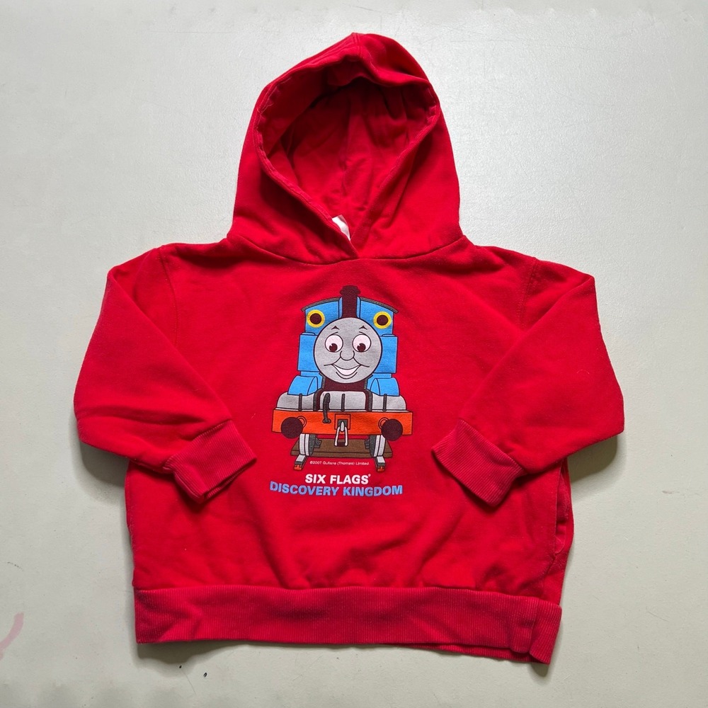 Six‎ Flags Hoodie Kids Size 2T Red Thomas the Tank Engine Discovery Kingdom 2007